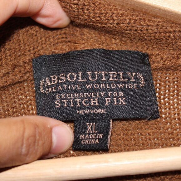 Absolutely Creative Worldwide Brown Stitch Fix Long  Cardigan Women Size XL - Picture 7 of 10